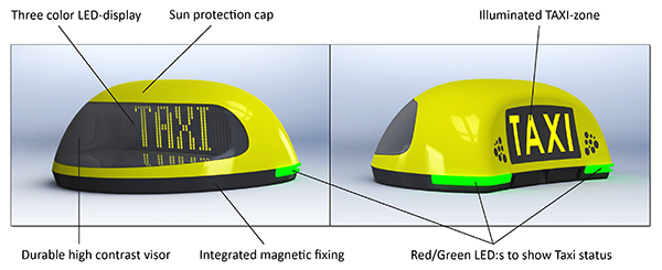 Pointguard's iToplight D-500 Smart Taxi Sign - Features